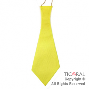 CORBATA TELA FLUO AMARILLO x 5